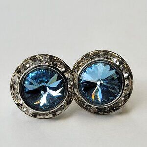Blue Clip On Earrings, Small Blue Clip-Ons, Tiny Blue ClipOns Earrings